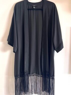 Forever 21 Black Fringe Cover Up